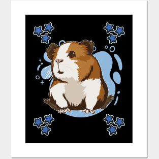 Blue Design Guinea Pig Posters and Art